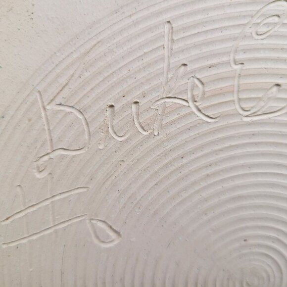 DUKE ESTERWOOD Mystic Mud Pottery Pie Plate 9"  Red Black White North Carolina - Picture 4 of 12